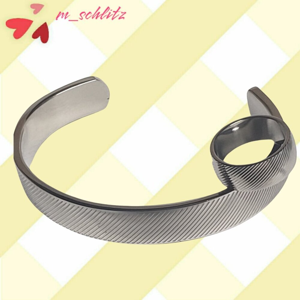 Stainless Stripped Band and Bracelet Set by Camille - Size 8 - Picture 4 of 10